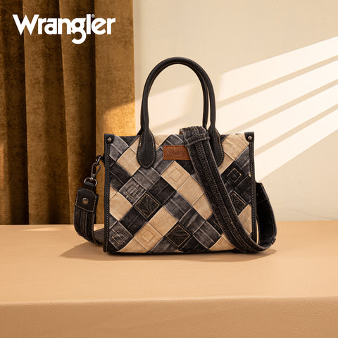 WG210-8120S  Wrangler Woven Denim Concealed Carry  Tote/Crossbody -Black