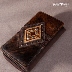 TR146-W010 Trinity Ranch Hair-On Cowhide Wallet