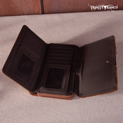 TR146-W010 Trinity Ranch Hair-On Cowhide Wallet