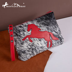 RLH-7003  Montana West Hair-On Cowhide Leather Wristlet