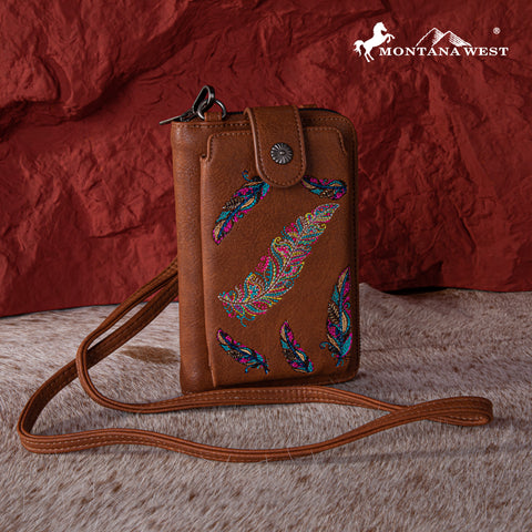 MW1242-183 Montana West Embroidered Collection Phone Wallet/Crossbody