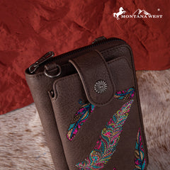 MW1242-183 Montana West Embroidered Collection Phone Wallet/Crossbody