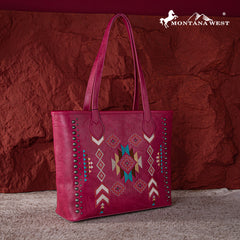 MW1245G-8317  Montana West Embroidered Collection Concealed Carry Tote