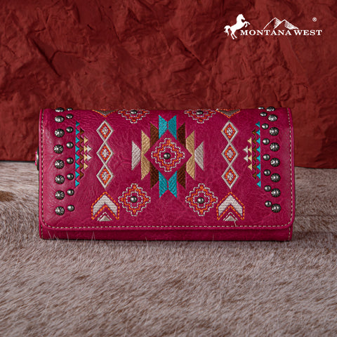 MW1245-W002 Montana West Embroidered Collection Wallet