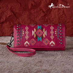 MW1245-W002 Montana West Embroidered Collection Wallet