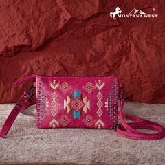 MW1245-181 Montana West Embroidered Collection Clutch/Crossbody