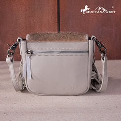 RLC-L161 Montana West Genuine Leather Hair-On Collection Fringe Crossbody