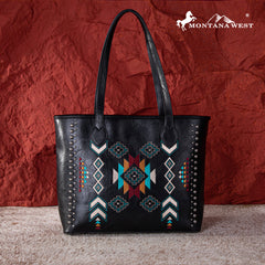 MW1245G-8317  Montana West Embroidered Collection Concealed Carry Tote