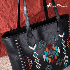 MW1245G-8317  Montana West Embroidered Collection Concealed Carry Tote