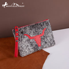 RLH-7006  Montana West Hair-On Cowhide Leather Wristlet