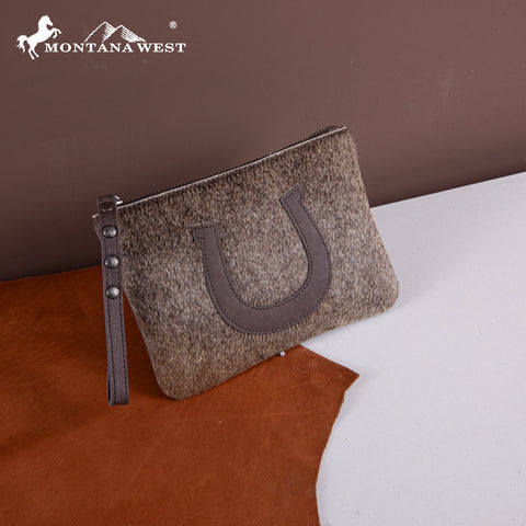 RLH-7005  Montana West Hair-On Cowhide Leather Wristlet