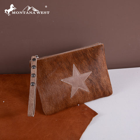RLH-7002  Montana West Hair-On Cowhide Leather Wristlet