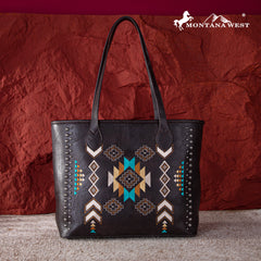 MW1245G-8317  Montana West Embroidered Collection Concealed Carry Tote