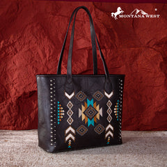 MW1245G-8317  Montana West Embroidered Collection Concealed Carry Tote