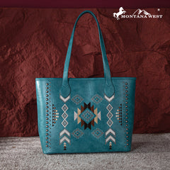 MW1245G-8317  Montana West Embroidered Collection Concealed Carry Tote