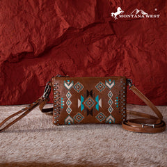 MW1245-181 Montana West Embroidered Collection Clutch/Crossbody