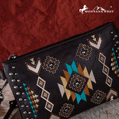 MW1245-181 Montana West Embroidered Collection Clutch/Crossbody