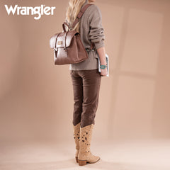 WG190-8319  Wrangler Top Handle Carry Satchel/Laptop Bag/Backpack/Crossbody -Dark Pink