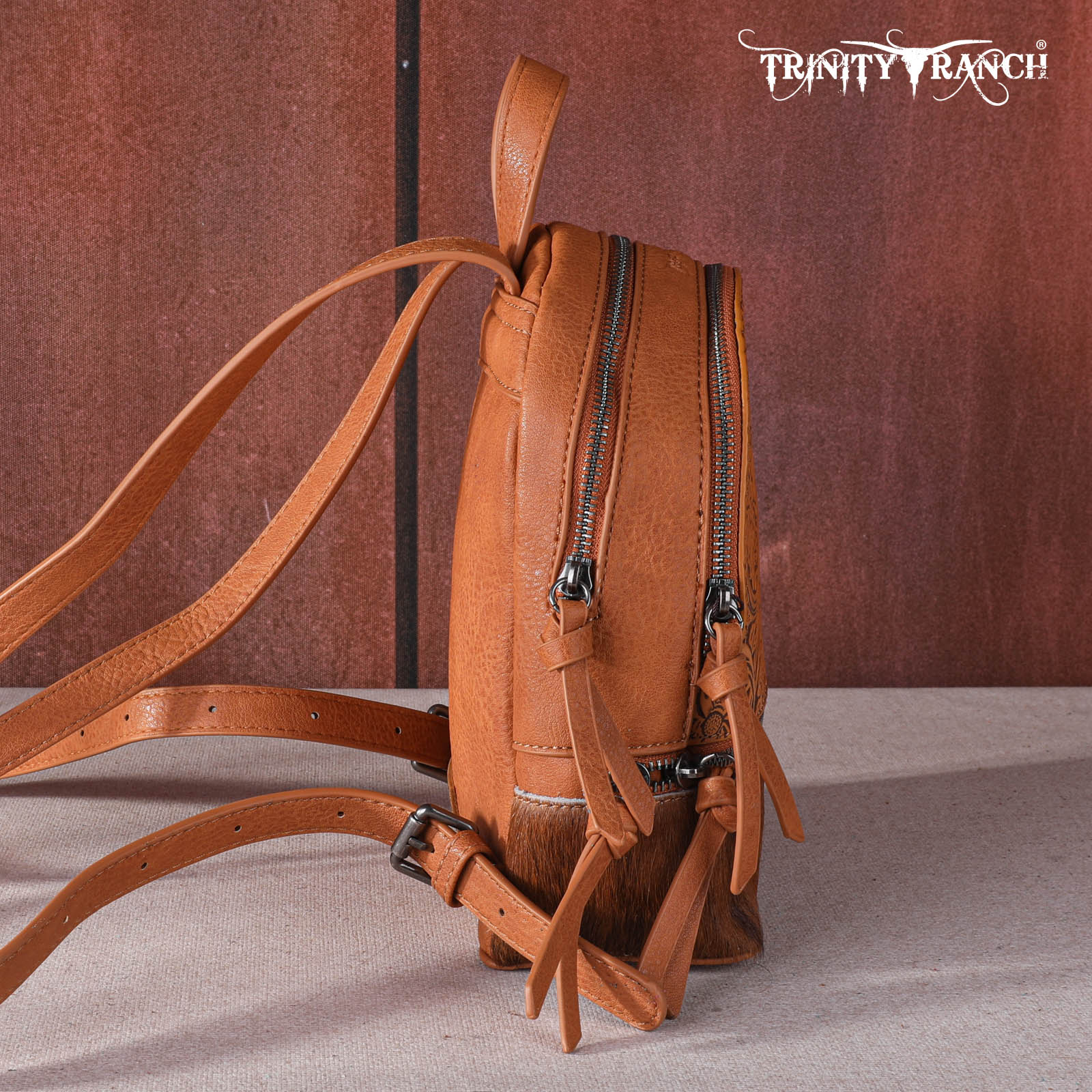 backpack trinity traveler TR160-9110A Trinity Ranch Hair-On Cowhide Collection Mini Backpack – MONTANA WEST U.S.A