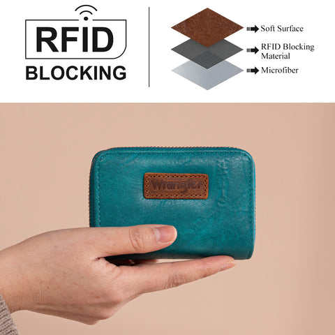 WG200-W053  Wrangler Small Wallet RFID Card Holder - Turquoise