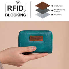 WG200-W053  Wrangler Small Wallet RFID Card Holder - Turquoise