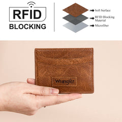 WG200-W054 Wrangler Credit Card Holder Wallet- Brown