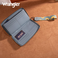 WG204-W006  Wrangler Sunflower Print PU Leather Wallet- Jean