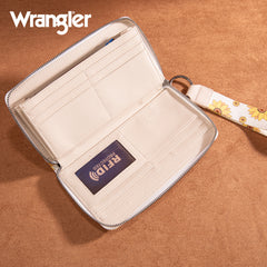 WG204-W006  Wrangler Sunflower Print PU Leather Wallet-Beige