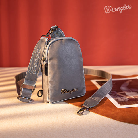 WG87-824 Wrangler Sling Bag/Crossbody/Chest Bag - Pewter