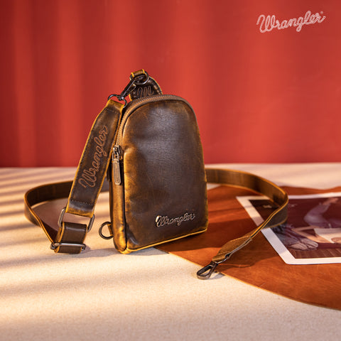 WG87-824 Wrangler Sling Bag/Crossbody/Chest Bag  - Coffee