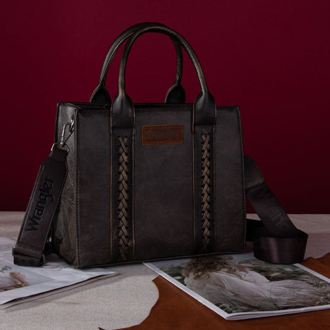 WG70-8120E  Wrangler Whipstitch Tote/Crossbody - Coffee