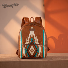WG174-9115   Wrangler Southwestern Knitted Backpack - Brown