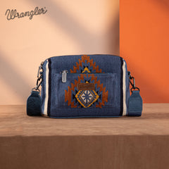 WG174-1832  Wrangler Southwestern Knitted Crossbody Bag - Jean