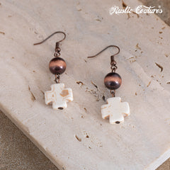 RNS-1038  Rustic Couture's  Layered Beaded Necklace Earrings Set