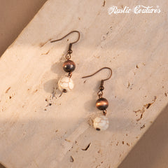 RNS-1032  Rustic Couture's  Layered Beaded Necklace Earrings Set