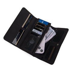 TR187-W002  Trinity Ranch Floral Tooled and Hair-On Cowhide Collection Wallet - Black