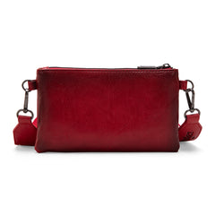 WG120-209  Wrangler Dual Zipper Compartment Crossbody Bag -Red