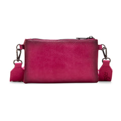 WG120-209  Wrangler Dual Zipper Compartment Crossbody Bag - Hot Pink