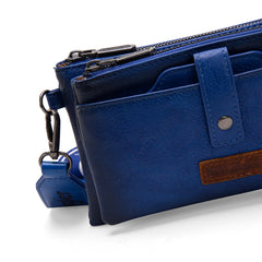 WG120-209  Wrangler Dual Zipper Compartment Crossbody Bag - Navy