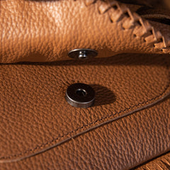 MWR-054 Montana West Genuine Leather Hair-On Cowhide Fringe Bohemian Crossbody - Brown