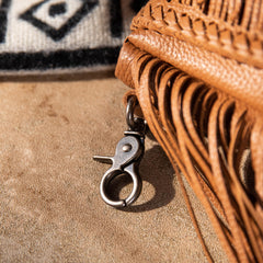 MWR-054 Montana West Genuine Leather Hair-On Cowhide Fringe Bohemian Crossbody - Brown