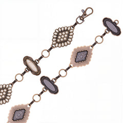 RCB-03-113WH   Rustic Couture Western White Bead Concho Link Chain Belt