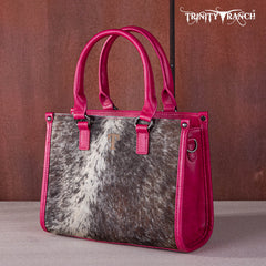 TR164-8250A  Trinity Ranch Hair On Cowhide Tooling Concealed Carry Tote/Crossbody