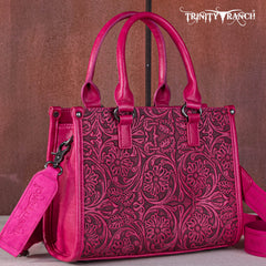 TR164-8250B  Trinity Ranch Floral Tooled Concealed Carry Tote/Crossbody