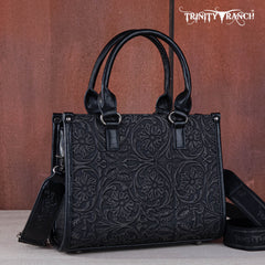 TR164-8250B  Trinity Ranch Floral Tooled Concealed Carry Tote/Crossbody