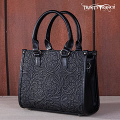 TR164-8250B  Trinity Ranch Floral Tooled Concealed Carry Tote/Crossbody