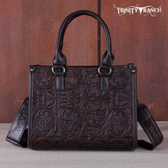 TR164-8250B  Trinity Ranch Floral Tooled Concealed Carry Tote/Crossbody