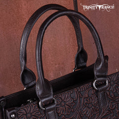 TR164-8250B  Trinity Ranch Floral Tooled Concealed Carry Tote/Crossbody