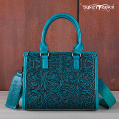TR164-8250B  Trinity Ranch Floral Tooled Concealed Carry Tote/Crossbody
