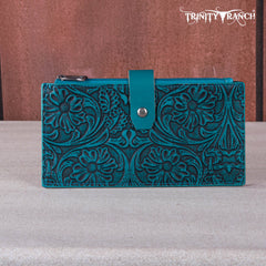TR164-W047 Trinity Ranch Floral Tooled Bi-Fold Wallet/Card Organizer